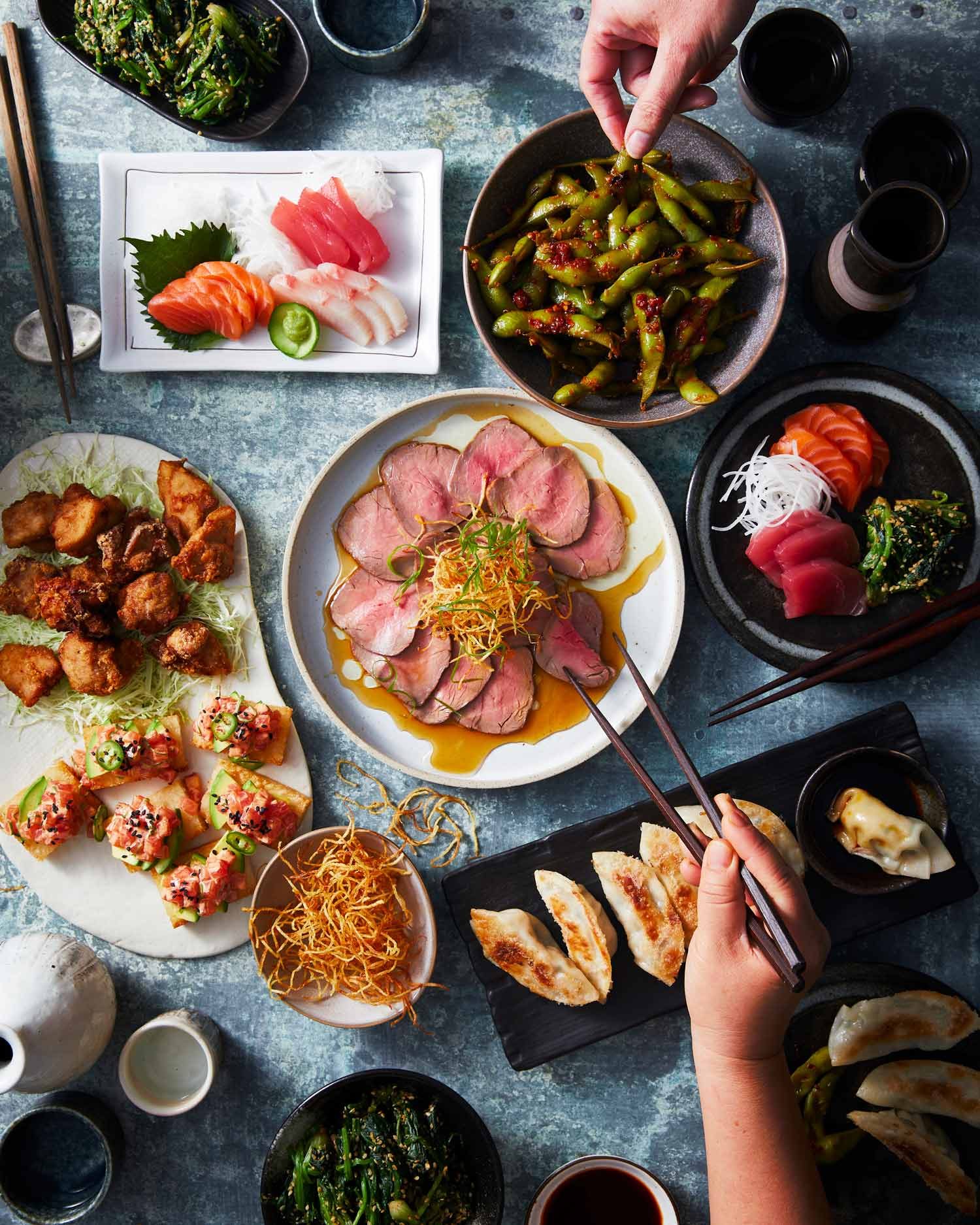 Modern Fusion Japanese Menu overhead tables cape photo